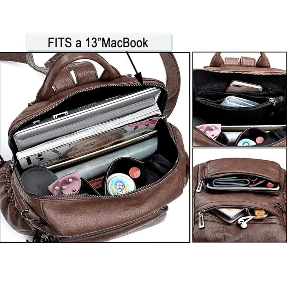 Brown Leather Backpack - Picture 2 of 6